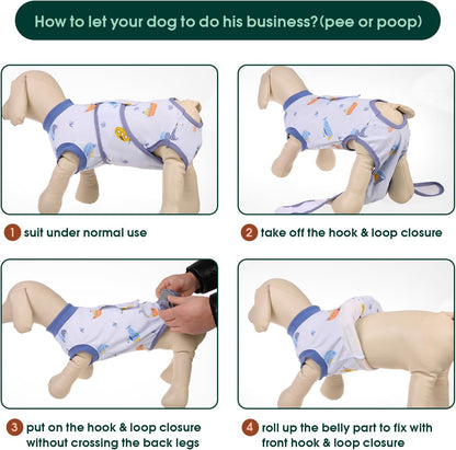 Kuoser Recovery Suit for Dogs Cats After Surgery, Professional Pet Recovery Shirt Dog Abdominal Wounds Bandages, Substitute E-Collar & Cone,Prevent Licking Dog Onesies Pet Surgery Recovery Suit