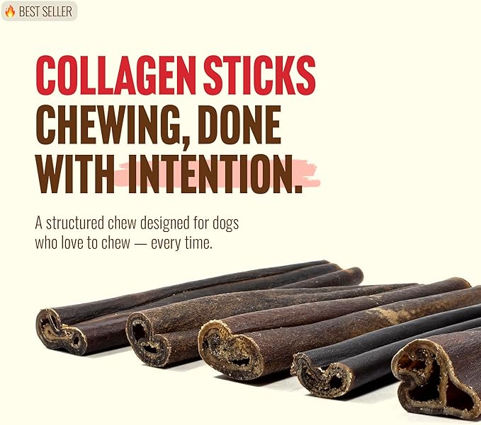 Natural Farm Peanut Butter Flavor Collagen Sticks for Dogs (6 Inch, 15 Pack), Long-Lasting Beef Collagen Sticks, Rawhide Alternative Chews with Chondroitin & Glucosamine, Low-Fat Dental Treats