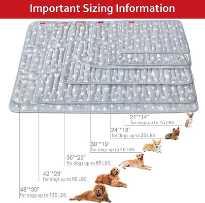 Dog Crate Mat (21" X 14"), Soft Dog Bed Mat with Cute Prints, Personalized Crate Pad, Anti-Slip Bottom, Machine Washable Kennel Pad
