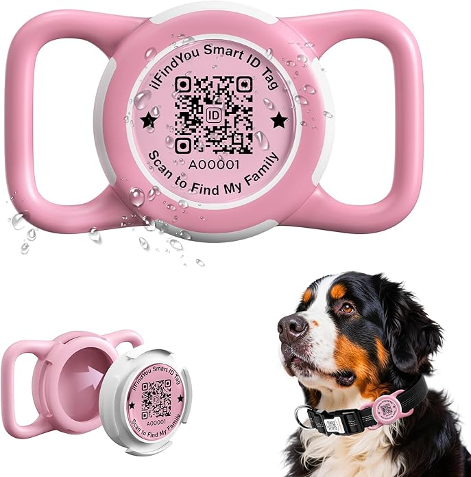 Waterproof AirTag Dog Collar Holder for Apple AirTag QR Code