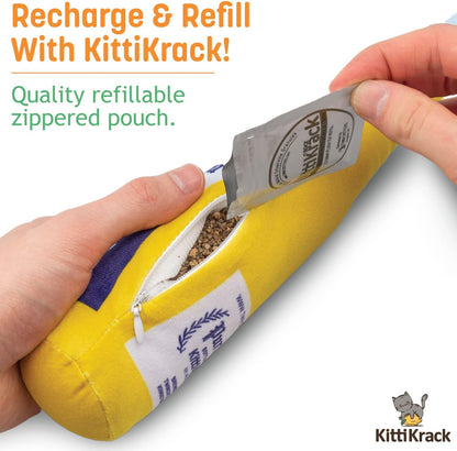 KittiForti 2-Pack Organic Silvervine Catnip Substitute Toys for Cats & Kittens | 100% All-Natural Wild Harvested Silvervine | 2 Refillable Beer Bottle Kicker Cat Toys