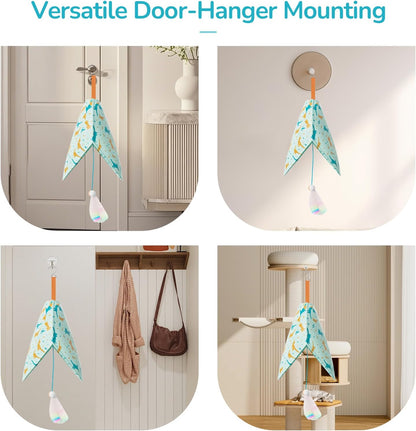 Interactive Cat Toys for Indoor Cats,Rechargeable Automatic Concealed Cat Feather Teaser,Motion Activated Enrichment Toys for Indoor Bored Adult Cats(Color)