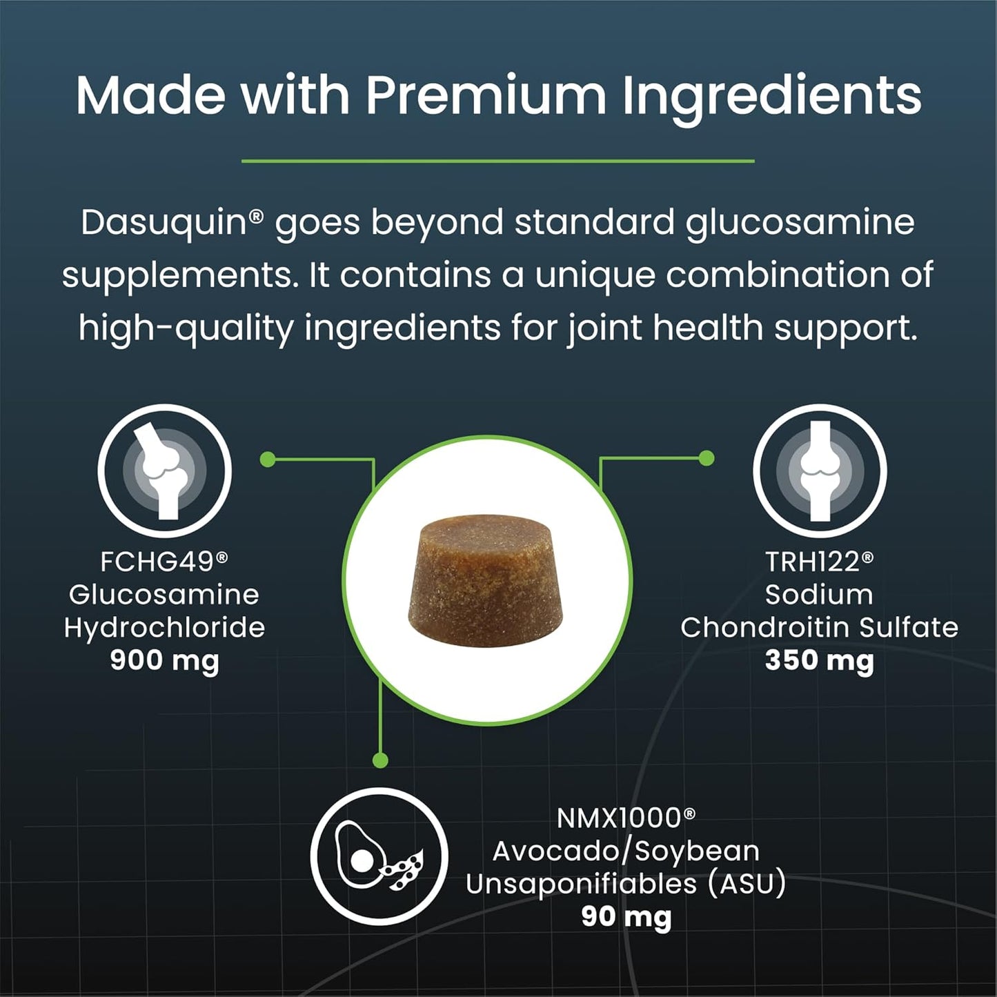 Nutramax Laboratories Dasuquin Joint Health Supplement for Large Dogs - With Glucosamine, Chondroitin, ASU, Boswellia Serrata Extract, and Green Tea Extract, 84 Soft Chews, DASL84SC