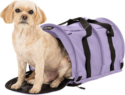 SturdiBag Pro 2.0 Pet Travel Carrier for Cats and Dogs | Soft Sided Pet Carrier Bag with Safety Clips and Seatbelt Straps for Car Travel | XL, Lavender - Pawvie