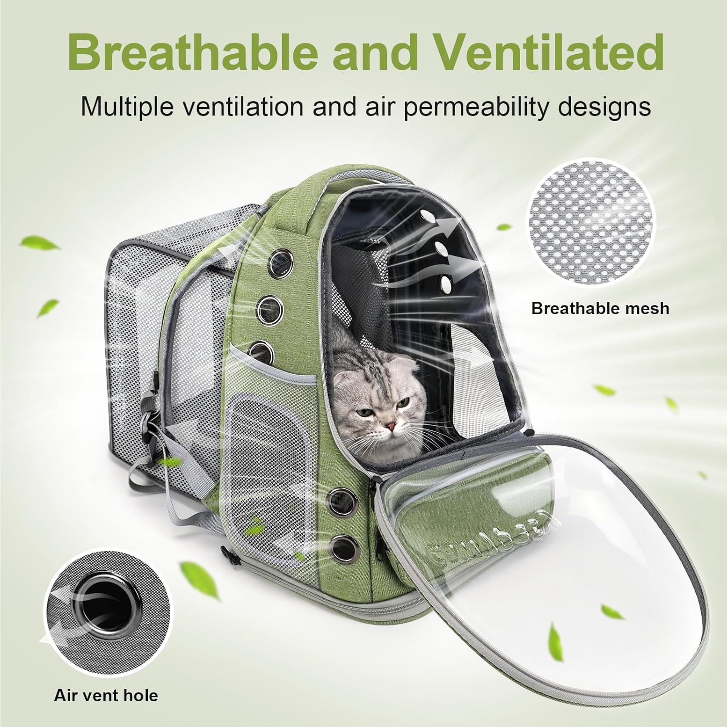 Expandable Cat Backpack,Cat Bubble Backpack Carrier for Carrying Cats, Pets and Small Dogs,Airline-Approved,Designed for Travel, Hiking, Walking,Car - Pawvie