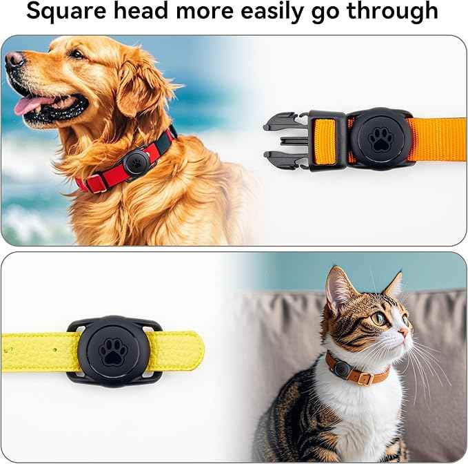 for AirTag Dog Collar Holder 2 Pack Dog Collar with AirTag Holder Waterproof AirTag Holder for Dog Collar, Secure Silicone Case for Apple AirTag 1 & 2, Lightweight Anti-Lost Pet Tracker Mount