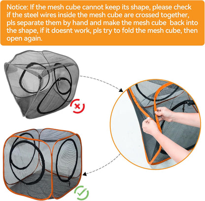 Cat Play Tunnel + Cube(with Three Ways) for Indoor and Outdoor, Kitty Play House, Cat Enclosures, Collapsible Kitty Tent, Kitten Toys Easy to Connect with Kitty Tent（2 Tunnels + Cube ）