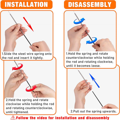 JXFUKAL 2025 Latest Cat Toys, 2 in 1 Spring Cat Wand Toy with 2PCS Ultra-Long Cat Teaser, 4PCS Spring Steel Wire & 5PCS Feather Refills for Kitty Kitten Indoor Cats Accessories