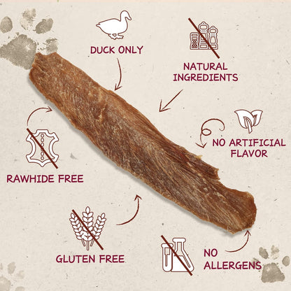 PAWUP Dog Treats Jerky Duck Crisp Flakes, 1% Taurine Added, 6oz (170g), Duck Jerky Chip Flakes, High Protein Dog Training Rewards, Rawhide-Free, Gluten-Free