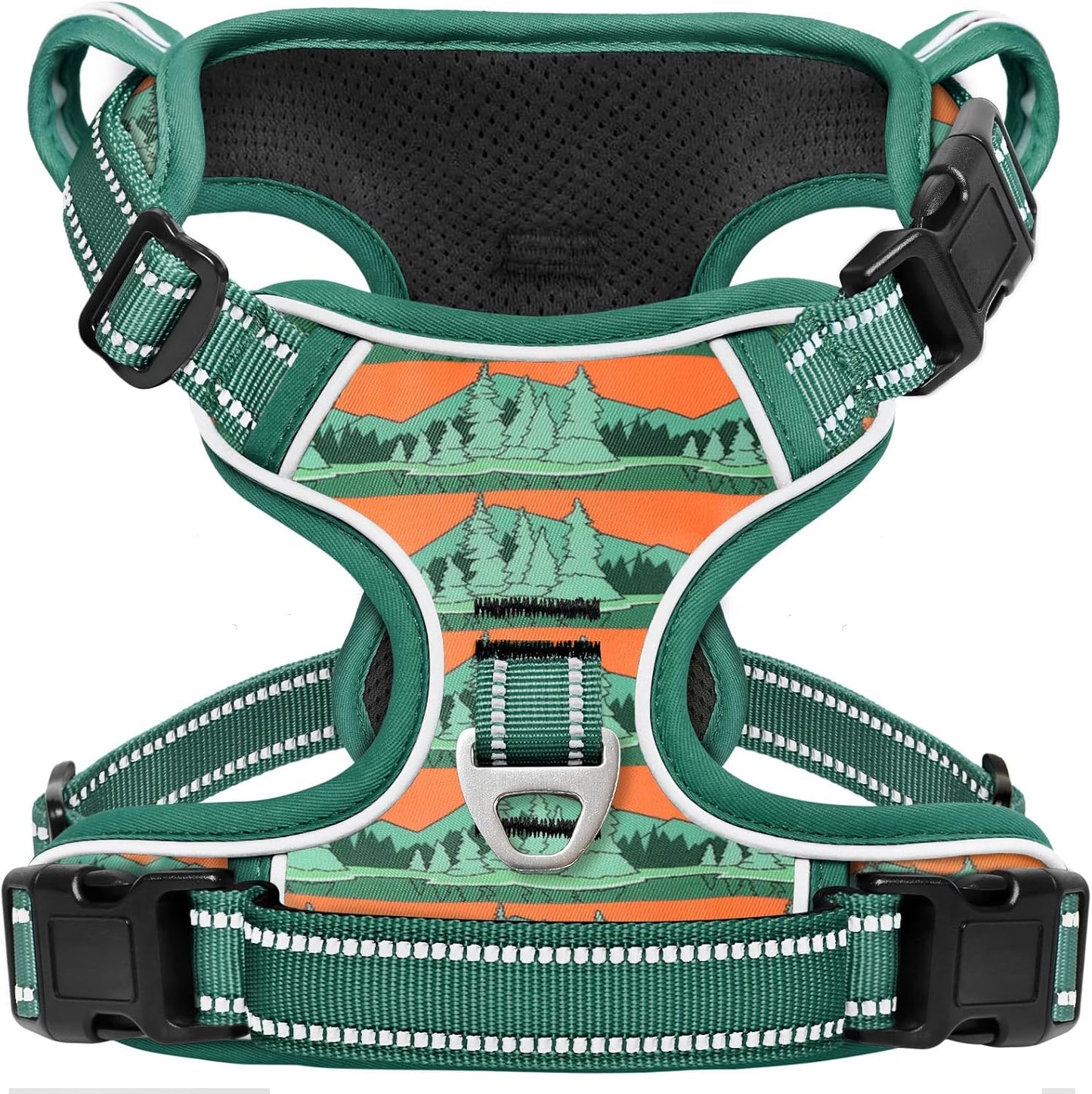 Timos No Pull Dog Harness,No Choke Front Clip Dog Reflective Harness,Adjustable Soft Padded Pet Vest with Easy Control Handle for Small Dogs,Wilderness,S