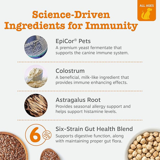 Zesty Paws Dog Allergy Relief Chews, Dog Probiotics for Itchy Skin and Ears, Salmon, 90ct (Pack of 2)