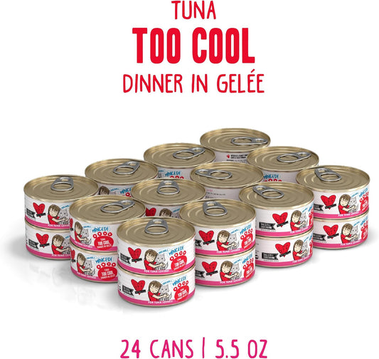 Weruva BFF Minced Natural Wet Cat Food, Tuna Too Cool in Gelee, 5.5oz Can, Pack of 24