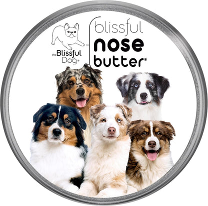 The Blissful Dog Australian Shepherd Nose Butter for Dry, Cracked Skin, Lick-Safe Dog Nose Balm with Moisturizing Shea Butter, Almond, Olive, and Essential Oils, Pet Supplies, Uncented, 2 oz.