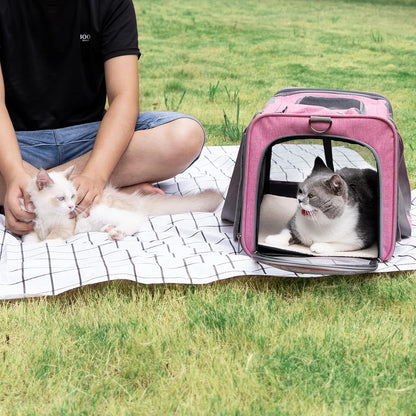 Pet Carrier for Large and Medium Cats, Soft-Sided Pet Carrier for Big Medium Cats and Puppy Dog Carriers Cat Carriers, Pet Privacy Protection Travel Carrier - Pawvie