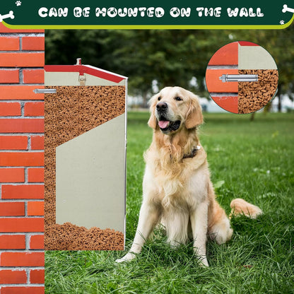 Integrated No Installation Galvanized Automatic Dog Feeder and 304 Stainless Steel Automatic Water Dispenser for Large Dogs 25lbs Outdoor Gravity Feeder Livestock Waterer