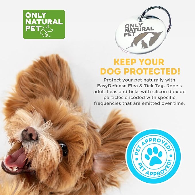 Only Natural Pet EasyDefense Tag – Lightweight, Water-Resistant Collar Attachment for Dogs & Cats – Year-Round Wearable Comfort Accessory | Non-Chemical & Durable Design