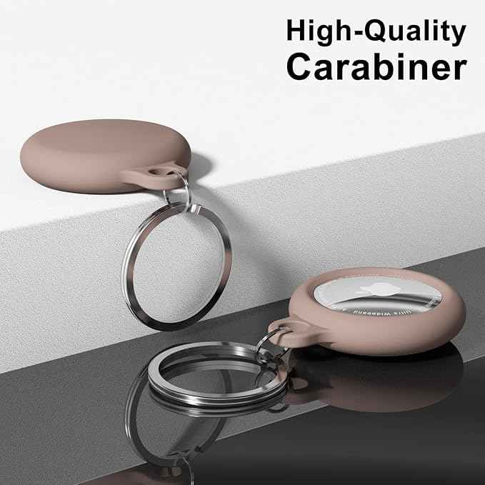 oakxco Brown Airtag Keychain Silicone, Airtag Holder with Key Ring, Air Tag Cover Cute Accessories for Kids, Luggage, Car Dog Collar, Car, Compatible with Apple Airtag Case Fall Color