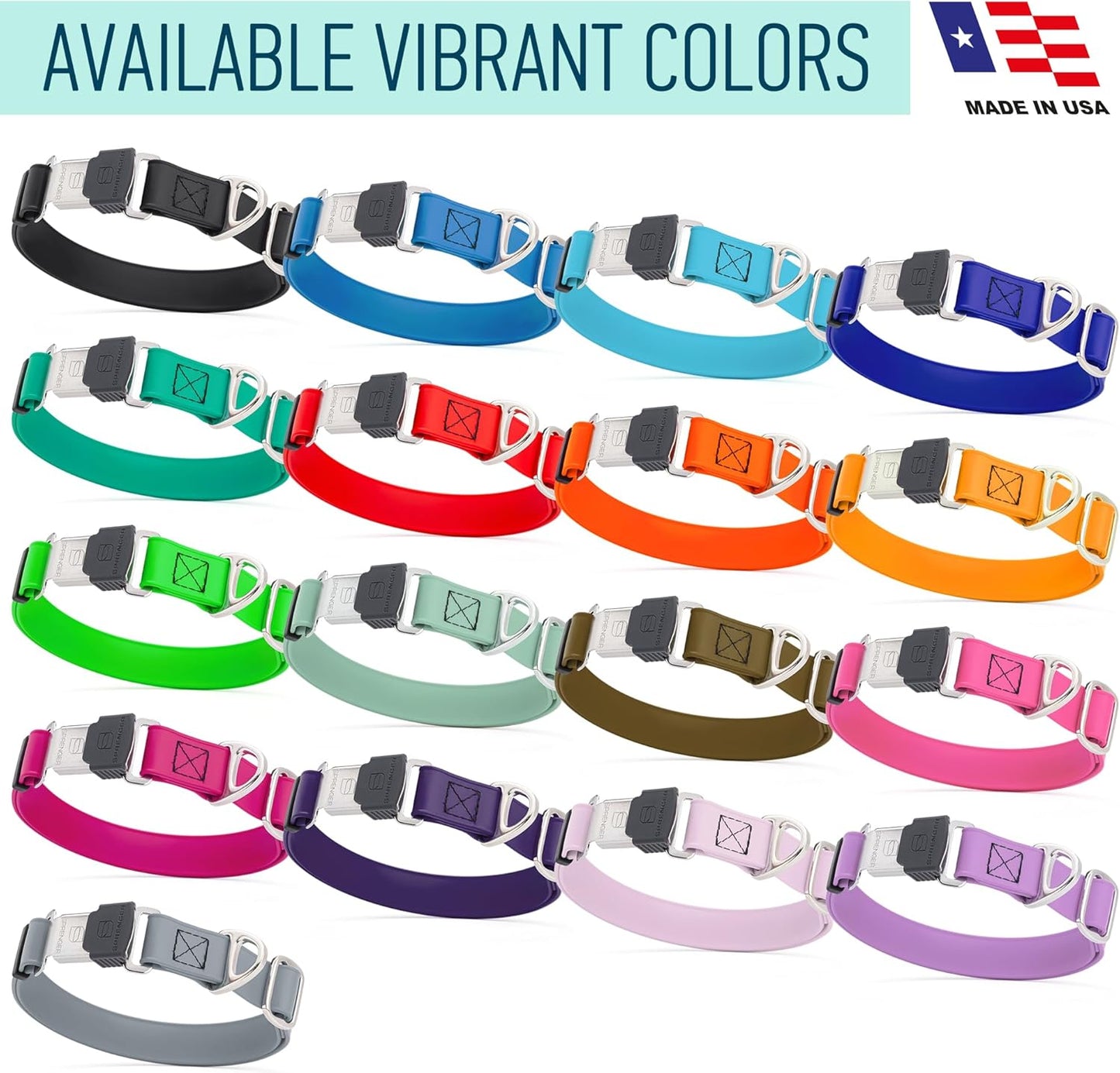 Dogline Biothane Waterproof Dog Collar with Herm Sprenger Black Stainless Steel Quick Release Buckle – Heavy Duty Tactical Durable Collar for Dogs – Comfortable Pet Collar W3/4" L12-19 Tangerine