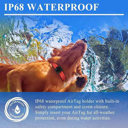 Compatible with Airtag Dog Collar Holder|IP68 Waterproof Airtag Case for 5/8'-1" Width Collars|Adjustable Metal Screw Airtag Holder|Perfect for Pet Tracking