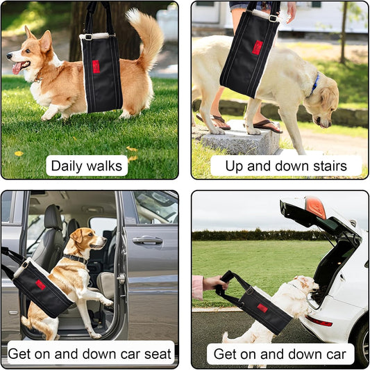 Leather Dog Lift Harness,Sling for Large Dogs Hind Leg Support,Support Harness for Back Legs,Dog Rear Lift Harness Assist for Senior,Injured,Post ACL,TPLO Surgery Recovery Essentials,Mobility aids L
