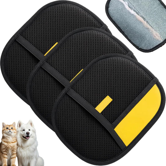 Magic Brush Pet Hair, Newly Upgraded Reusable Electrostatic Pet Hair Remover Glove, Pet Hair Removal Glove for Dogs & Cats, Clothing, Couch, Carpet, Car Seat (3 Pcs)