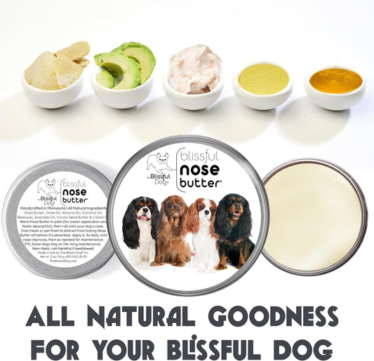 The Blissful Dog Cavalier King Charles Spaniel Nose Butter, Versatile Dog Nose Balm for Dry Nose, Handcrafted Nose Moisturizer, Easy-to-Apply Dog Essentials, Unscented, 2 oz.