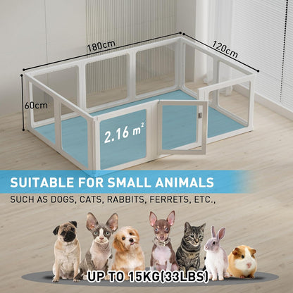 Citylife Dog Playpen with Door Clear Pet Playpen for Indoor Outdoor Easy to Install and Remove Puppy Playpen for Dogs, Cats, Bunnies, Pigs, 10 Panels
