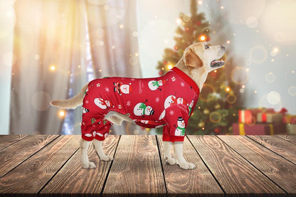 Dog Christmas Pajamas Snowman Pet Clothes Costumes Pjs Stretchy Funny Pet Costumes Outfit Dog Pajamas for Small Medium Dogs(S/M)