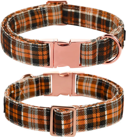 Lionet Paws Halloween Dog Collar with Bowtie - Cute Cotton Adjustable Fall Bowtie Dog Collar with Metal Buckle for Small Medium Large Dog Girl Boy Gift, XS, Neck 8-12in