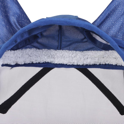 Harrison Howard CareMaster Pro Luminous Horse Fly Mask Large Eye Space Standard with Ears UV Protection for Horse Navy S Pony