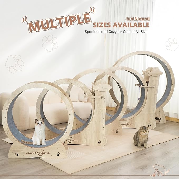 Cat Exercise Wheel, 35.9" Cat Running Wheel for Indoor Cats with Quiet Carpeted Runway, Cats Treadmill Wheels with Locking Mechanism, Cat's Weight Loss and Health
