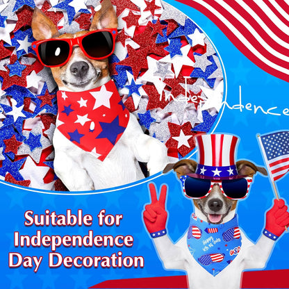 Abbylike 200 Pcs Patriotic Dog Bandanas Bulk Labor Day Bandanas for Dogs Triangle Kerchief Scarf Set for Puppy Small Medium Large Workers' Veterans Day Costume Accessories (25.6 x 17.7 x 17.7 Inch)