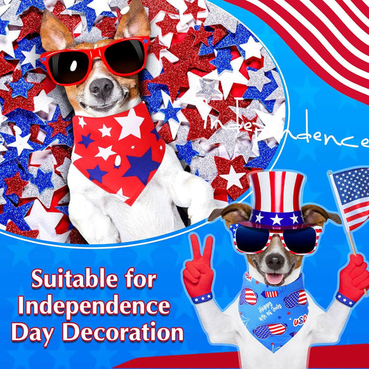 Abbylike 200 Pcs Patriotic Dog Bandanas Bulk Labor Day Bandanas for Dogs Triangle Kerchief Scarf Set for Puppy Small Medium Large Workers' Veterans Day Costume Accessories (25.6 x 17.7 x 17.7 Inch)