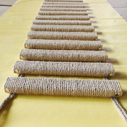 Cat Bridge & Climbing Frame - Sisal Rope Ladder & Scratcher Post for Cat Cage & Tree Tower