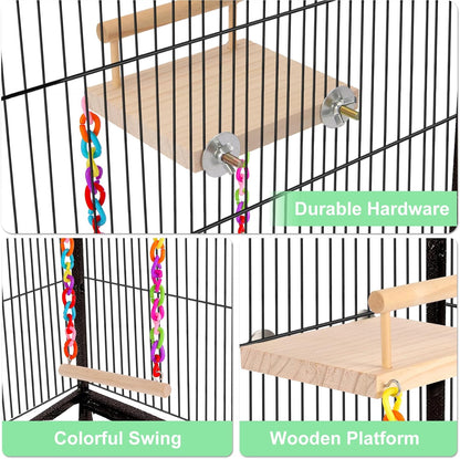 Kyouki Bird Perch Bird Cage Accessories Platform Swing - for Parrot,Parakeet,Budgies, Cockatiels, Lovebirds, Pacific Parrotlets,Chinchilla, Hamster - Sturdy Play Gym Exercise Stand