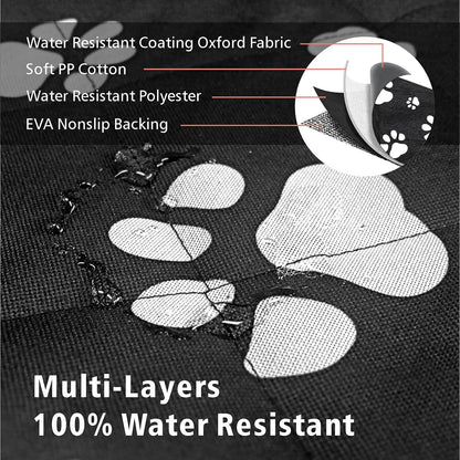 F-color SUV Cargo Liner for Dogs, Water Resistant Pet Cargo Cover Dog Seat Cover Mat for SUVs Sedans Vans with Bumper Flap Protector, Non-Slip, Large Size Universal Fit, Paw Print - Pawvie