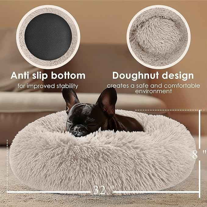 Dog Beds Large Sized Dog and Cats, 32in Pet Beds for Large Pet, Washable Indestructible Extra Large Dog Bed (Brown)
