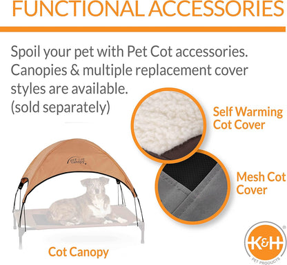 K&H Pet Products Outdoor Elevated Dog Cot, Breathable Cooling Elevated Cot Hammock Pet Bed for Medium Dogs, Washable Mesh Cover, Raised Metal Frame, Collapsible, Portable - Medium 32 X 25in Camo