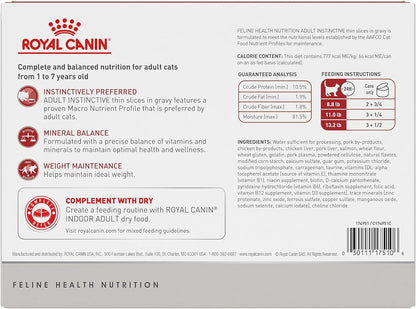 Royal Canin Adult Instinctive Thin Slices in Gravy Wet Cat Food, 3 oz can (12-count)