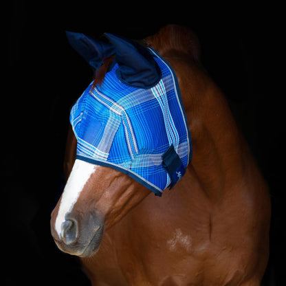 Kensington Signature Fly Mask w/Web Trim, Soft Mesh Ears & Forelock Opening Size: M-Small Horse Color: 181 - Kentucky Blue
