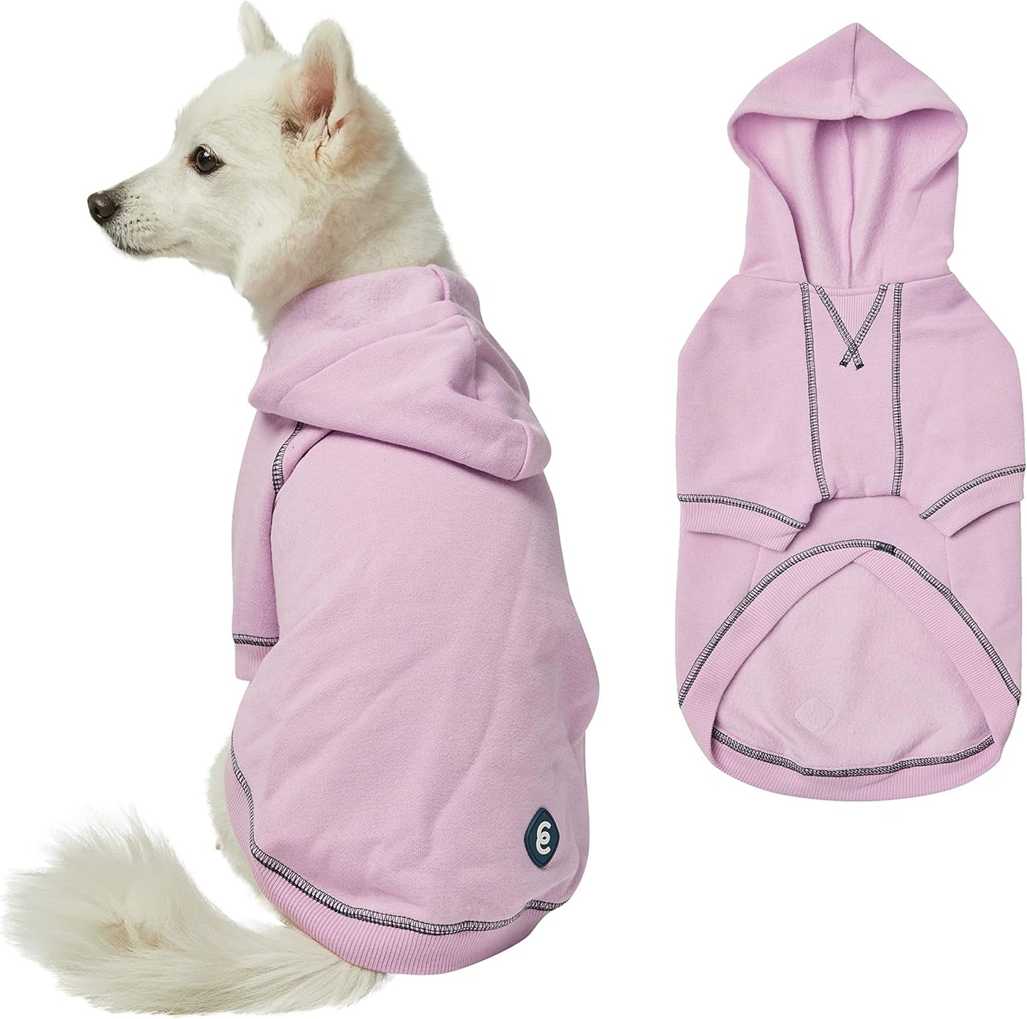 Blueberry Pet Essentials Dog Hoodie – 26 inch, Cotton‑Blend Sweatshirt with Hood, Pink Lilac, Machine‑Washable Small‑Dog Jersey