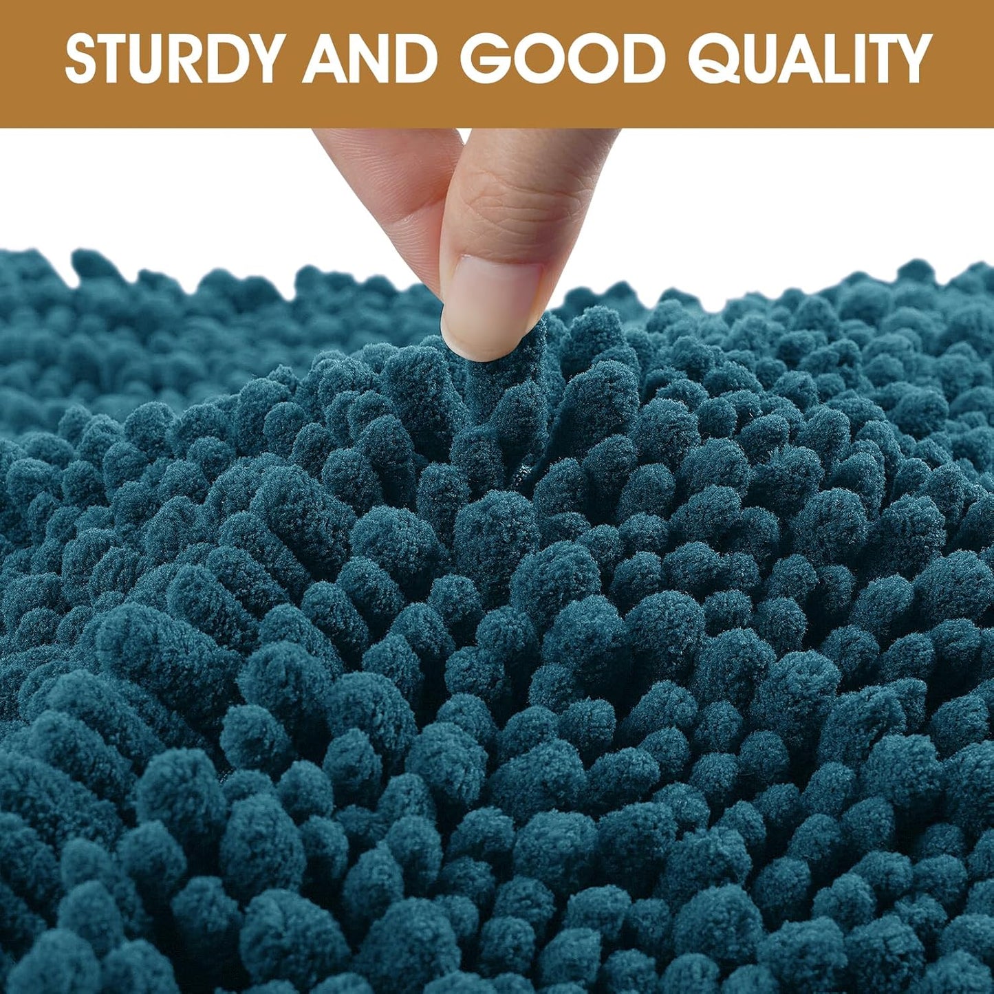 Dog Door Mats for Muddy Paws, Chenille Absorbent Door Mats, Non Slip Heavy Indoor Door Mat for Dogs, Soft Dog Mat for Entryway, Mud Paws, Inside Floor,48" x 38", Teal Blue