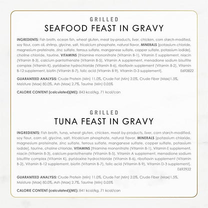Fancy Feast Purina Grilled Wet Cat Food Seafood Collection in Wet Cat Food Variety Pack - 3 oz. Cans,(Pack of 60)