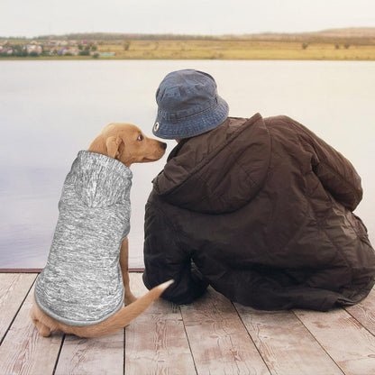 Dog Sweaters for Large Dogs Dog Hoodie Fleece Dog Sweater Soft Dog Clothes Sweatshirt with Pocket Dog Hoodie for Large Dogs(Grey&L)