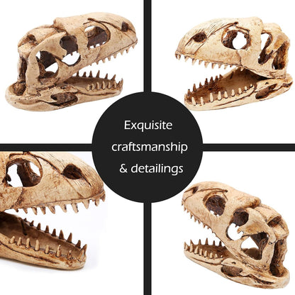 Dinosaur Animal Skull Aquarium Large Décor Cave Decorations Fish Hideout Tank Betta Tarantula Reptile Snake for Terrarium Decor Ornament Bones Halloween