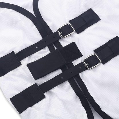 Horse Fly Sheet Equine Summer Sheets, Comfy Mesh Bug and Mosquito Protection Standard Neck - White 75"