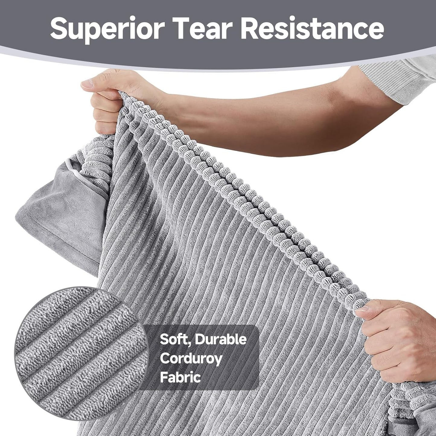 OhGeni Orthopedic Waterproof & Machine Washable Dog Bed for Extra Large Pets, Suitable for Crates, Cat Mat with 25D Egg Crate Foam, Non-Slip Bottom & Removable Cover, Invisible Zipper, 47 Inches(Gray)