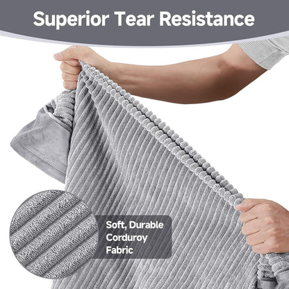 OhGeni Orthopedic Waterproof & Machine Washable Dog Bed for Extra Large Pets, Wider & Larger Size, Cat Mat with 25D Egg Crate Foam, Removable Cover & Invisible Zipper, 54 Inches(Gray)