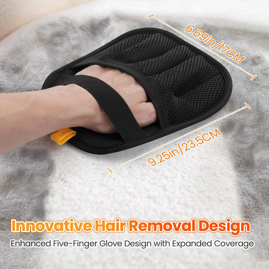 Pet Hair Removal Glove for Cats Dogs - Electrostatic Deshedding Tool, Grooming Brush Glove for Furniture, Car Seat, Bedding - Reusable Pet Hair Remover for Short/Long Hair Pets-2pack