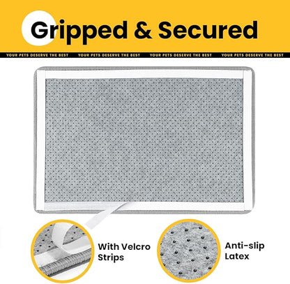 Cat Scratcher Mat,Natural Sisal Cat Scratch Pad with Hook&Loop Tape,Horizontal Floor Kitty Scratching Pads Rug for Indoor, Furniture Protector for Couch&Carpets&Sofas, Large, Grey, 2 Pack